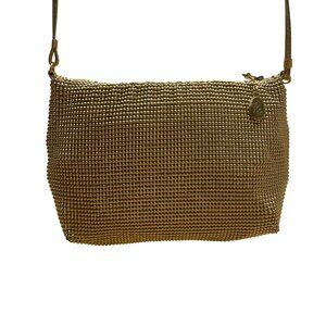 Whiting & Davis Women’s Gold Mesh With Adjustable Strap Crossbody Evening Bag
